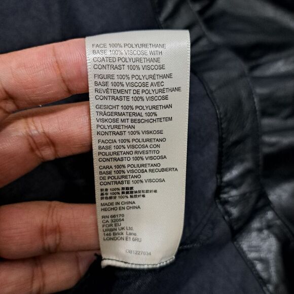 Free People Bri Babe Faux Leather Blouse Oversized Small Black NWT - Picture 6 of 14